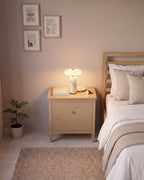 Stone Cordless Marble Nightstand Lamp — hero white