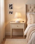 White: Aria White Ceramic Nightstand Lamp — hero white
