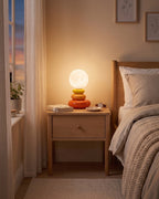 Orange: Pebble Stack Ceramic Nightstand Lamp — orange hero