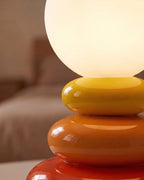 Pebble Stack Ceramic Nightstand Lamp — orange detail