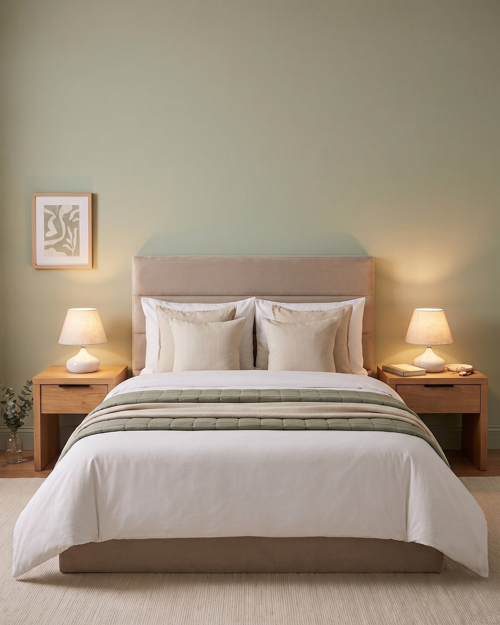 White: Aria White Ceramic Nightstand Lamp — context pair