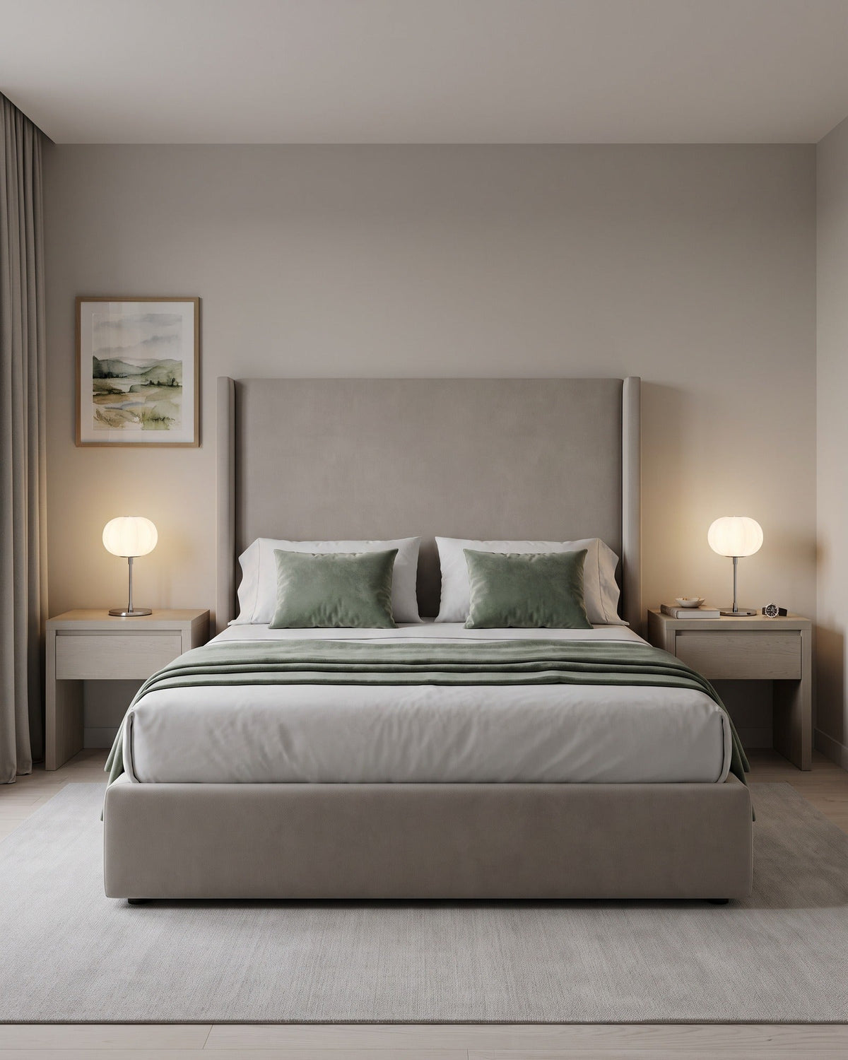 Luna Ribbed Opal Glass Nightstand Lamp — context pair