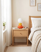 Orange: Pebble Stack Ceramic Nightstand Lamp — orange day
