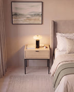 Stone Cordless Marble Nightstand Lamp — hero black