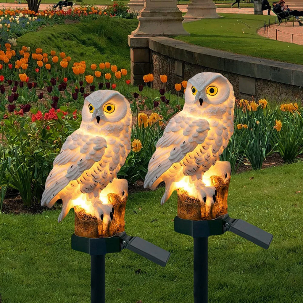 Solar Owl Garden Pathway Light