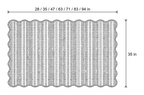 Dimensions sketch of the Aurivelle Herringbone Scallop Edge Sofa Cover with measurements