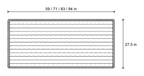 Dimensions sketch of the Chic Thick Plush Sofa Cover with measurements