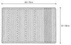 Dimensions sketch of the Chunky Knit Throw Blanket, Cream, Washable Feather Yarn with measurements