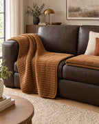 Golden Amber: The drape and fall of the Cozy Quilted Couch Cover Protector
