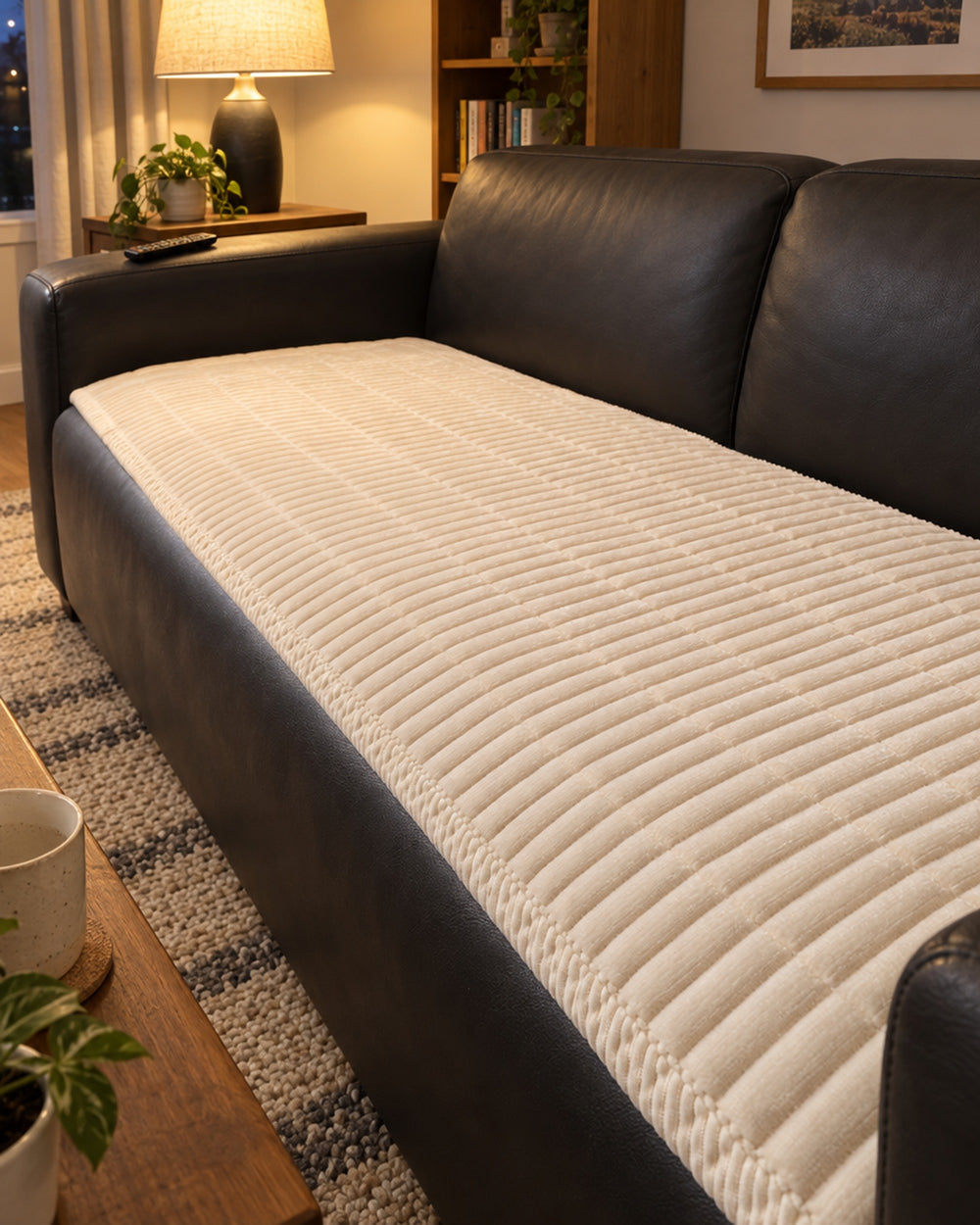 Cozy Quilted Couch Cover Protector in a real home
