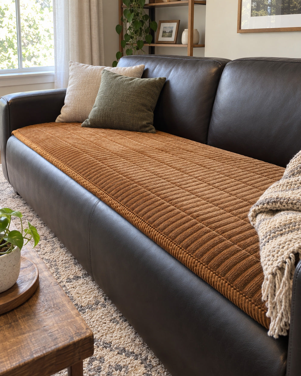 Cozy Quilted Couch Cover Protector in a real home