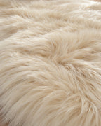 Cream: Close-up of the pile of the Faux Sheepskin Rug, Cream, 2.8 in Fluffy Pile