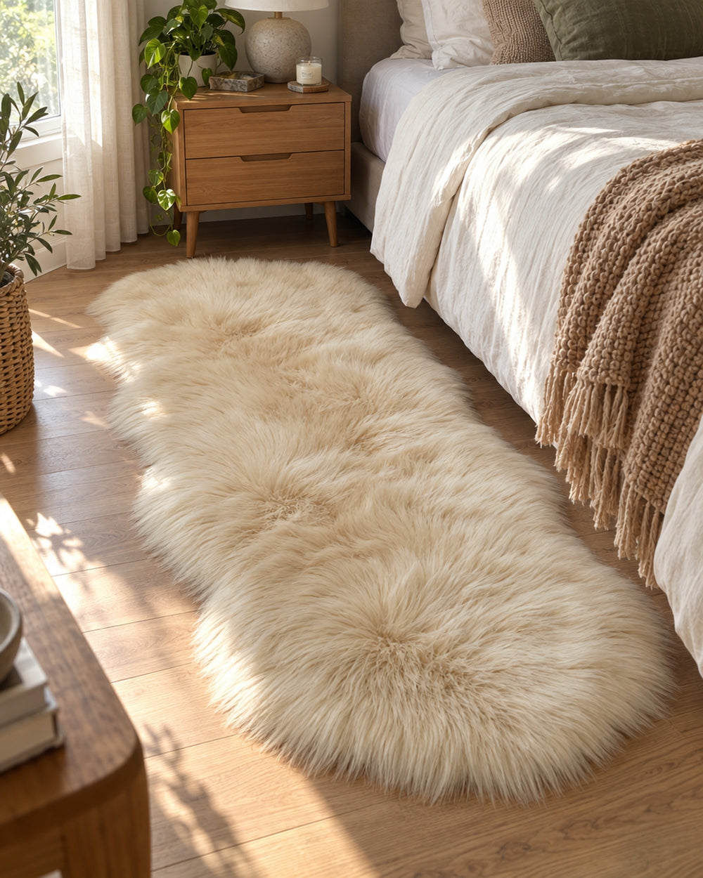 Faux Sheepskin Rug in a real home