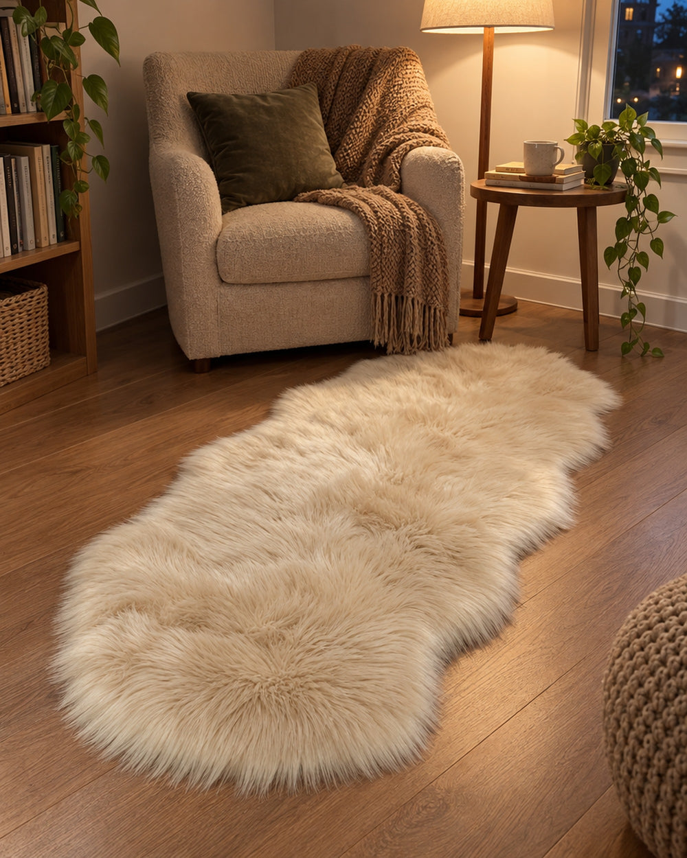 Faux Sheepskin Rug in a real home