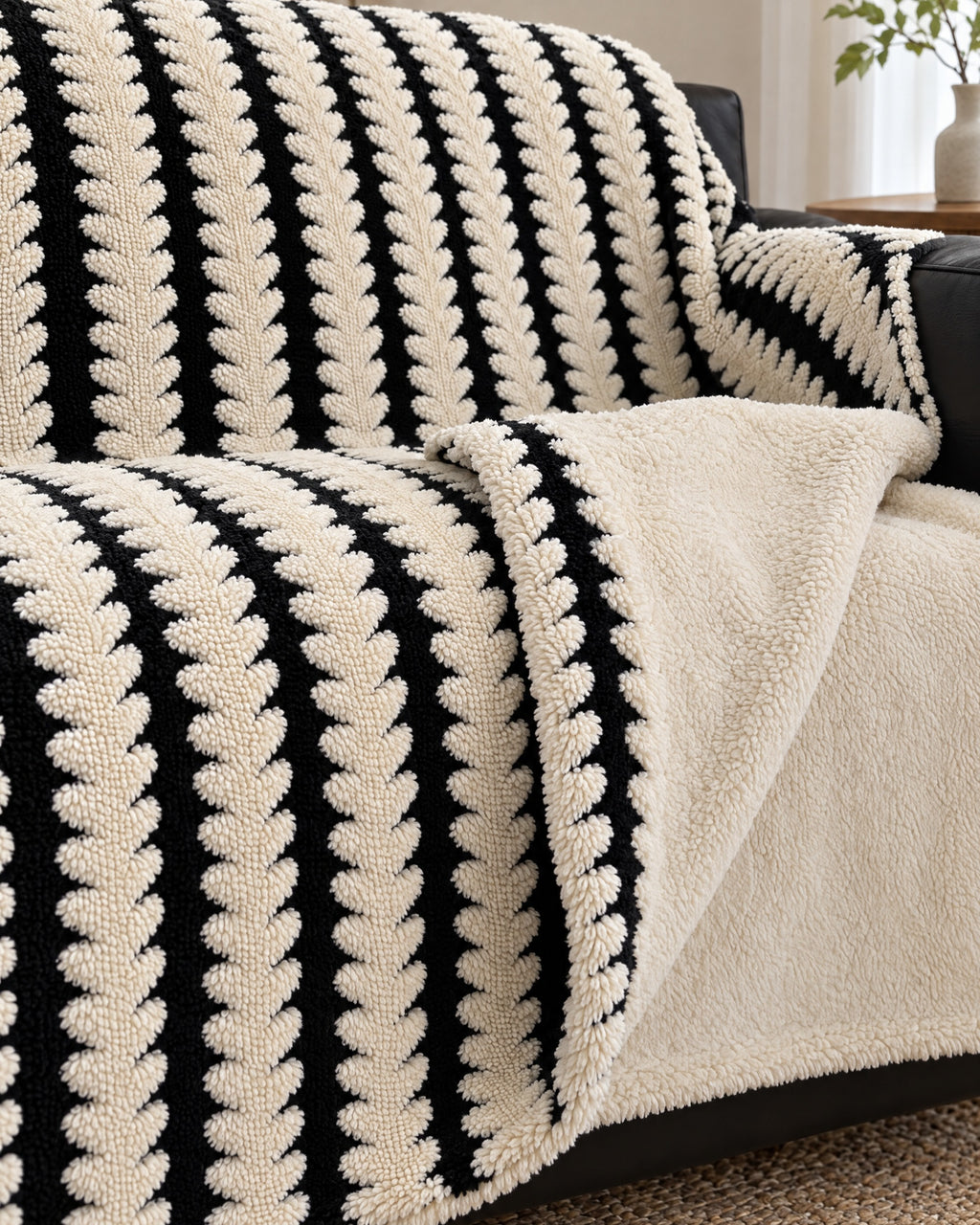 Ivory Contrast: The reverse side of the Heritage Plush Tufted Sofa Cover