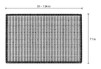 Dimensions sketch of the Herringbone Chenille Tassels Sofa Cover with measurements