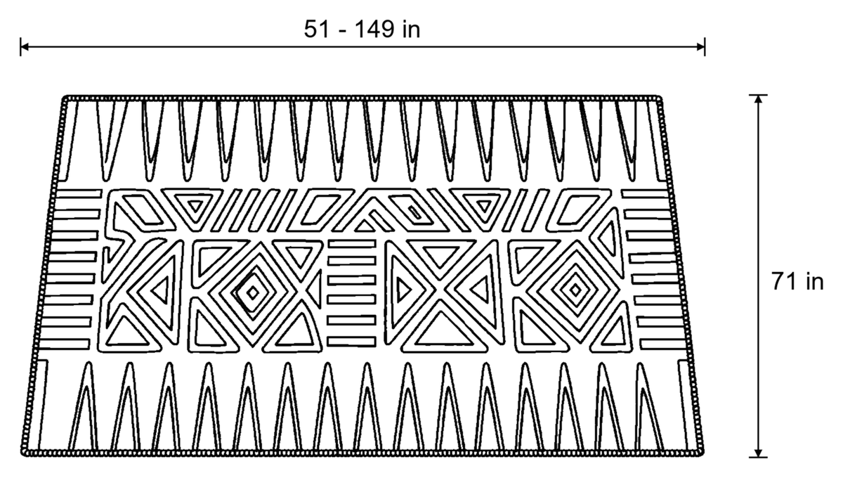 Dimensions sketch of the Luxury Urban Maze Sofa Cover with measurements