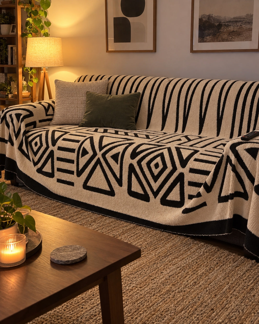 Luxury Urban Maze Sofa Cover in a real home