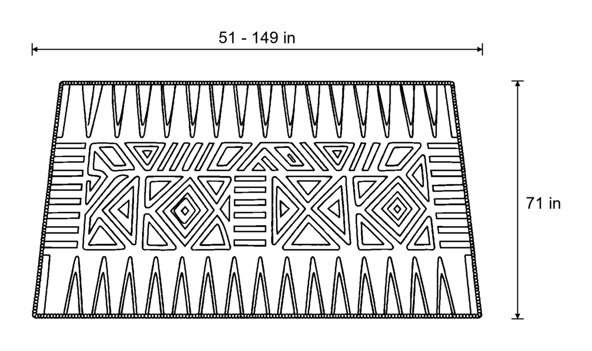 Dimensions sketch of the Luxury Urban Maze Sofa Cover with measurements
