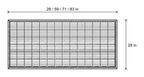 Dimensions sketch of the Metro Line Quilted Couch Cover Mat with measurements