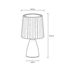 Dimensions sketch of the Milkshake Ceramic Cone Nightstand Lamp with measurements