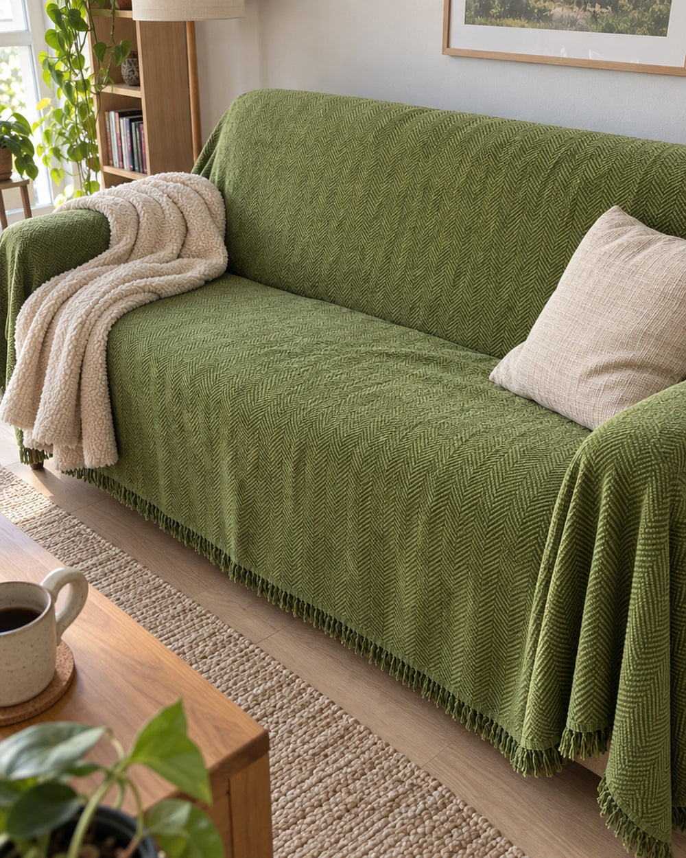 Minimalist Sofa Cover in a real home