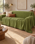 Green: The drape and fall of the Minimalist Sofa Cover