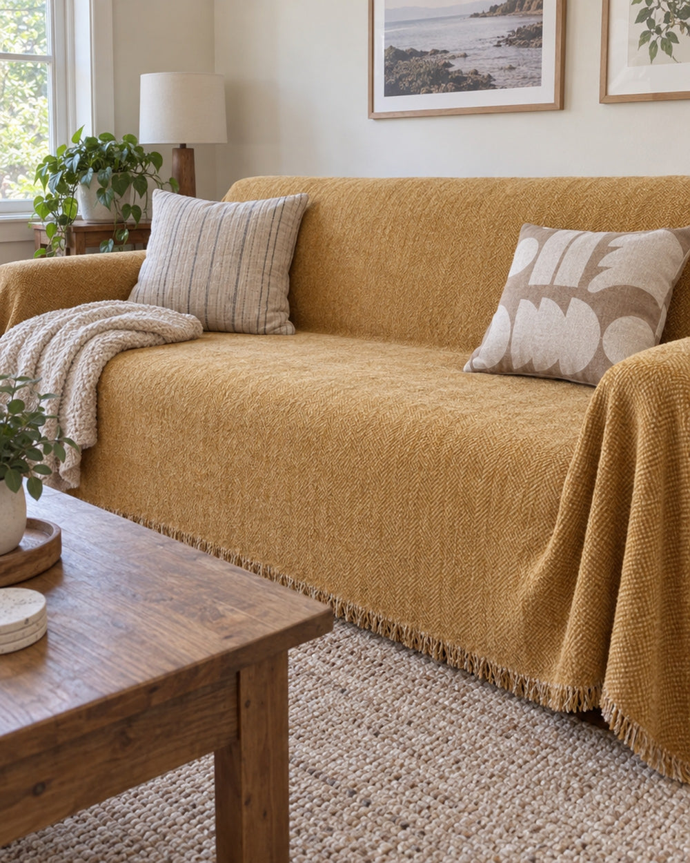 Minimalist Sofa Cover in a real home