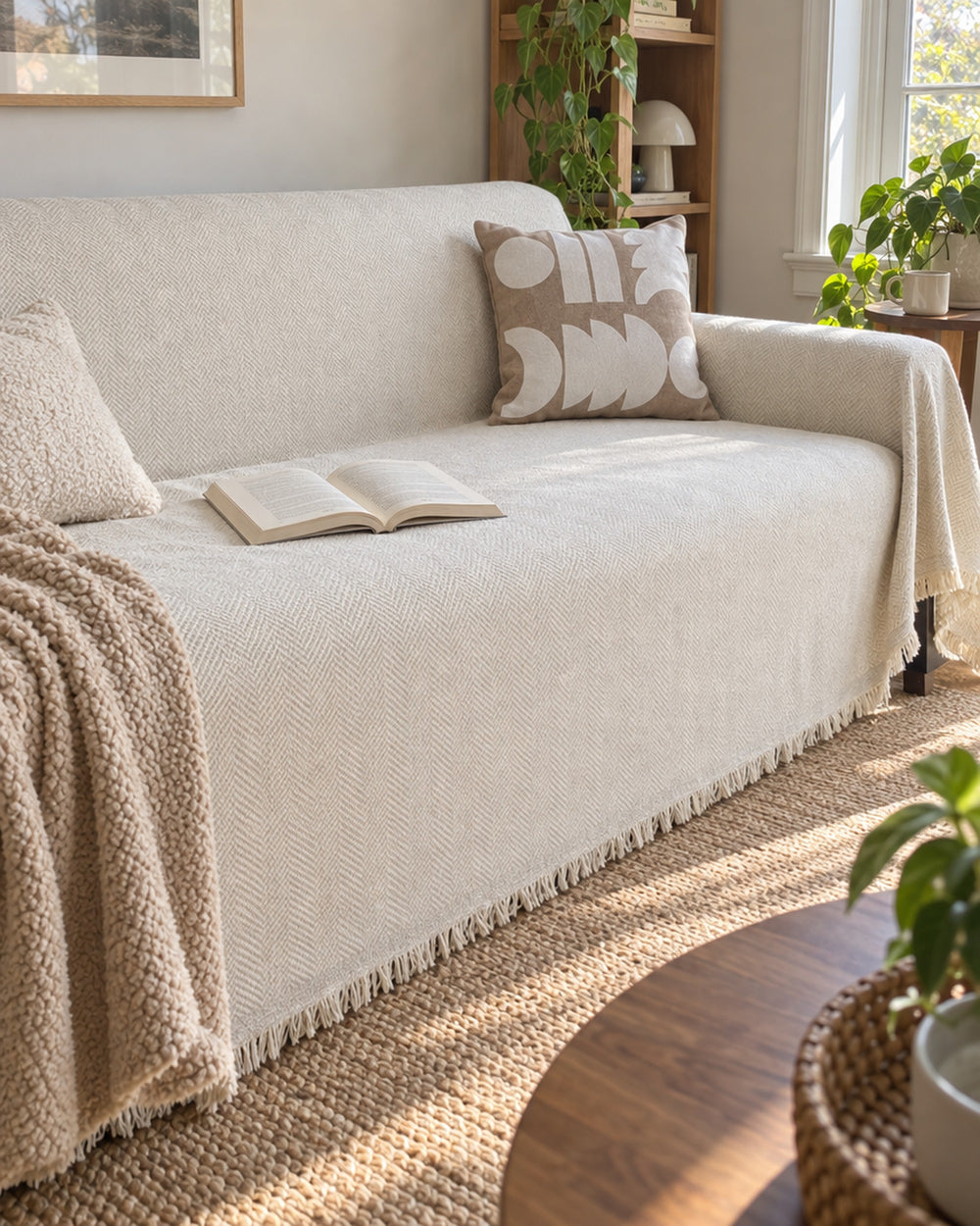 Minimalist Sofa Cover in a real home