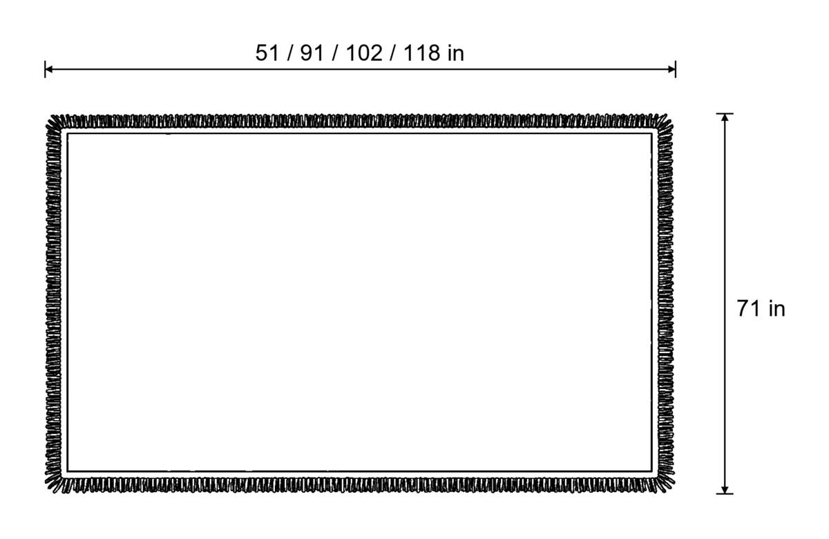 Dimensions sketch of the Minimalist Sofa Cover with measurements
