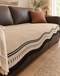 Desert Wave: Modern Wave Anti-Slip Sofa Cover, styled on a sofa