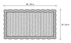 Dimensions sketch of the Modern Wave Anti-Slip Sofa Cover with measurements