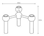 Dimensions sketch of the Orbit Stackable Metal Candlestick with measurements