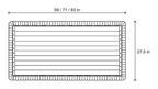 Dimensions sketch of the Plush Pleated Edges Sofa Cover with measurements