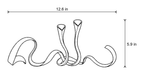 Dimensions sketch of the Ribbon Metal Candelabra with measurements