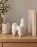 Duna Sculptural Ceramic Candle Holder shown at true scale