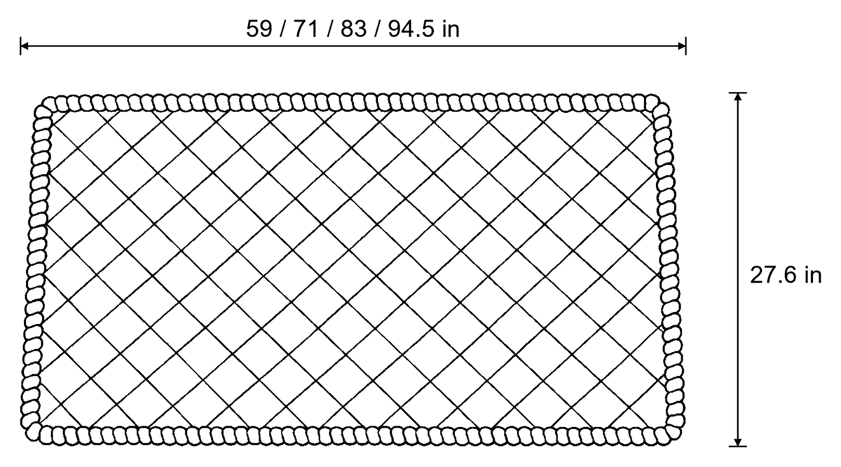 Dimensions sketch of the Snuggle Sherpa Plush Sofa Protector Cover with measurements