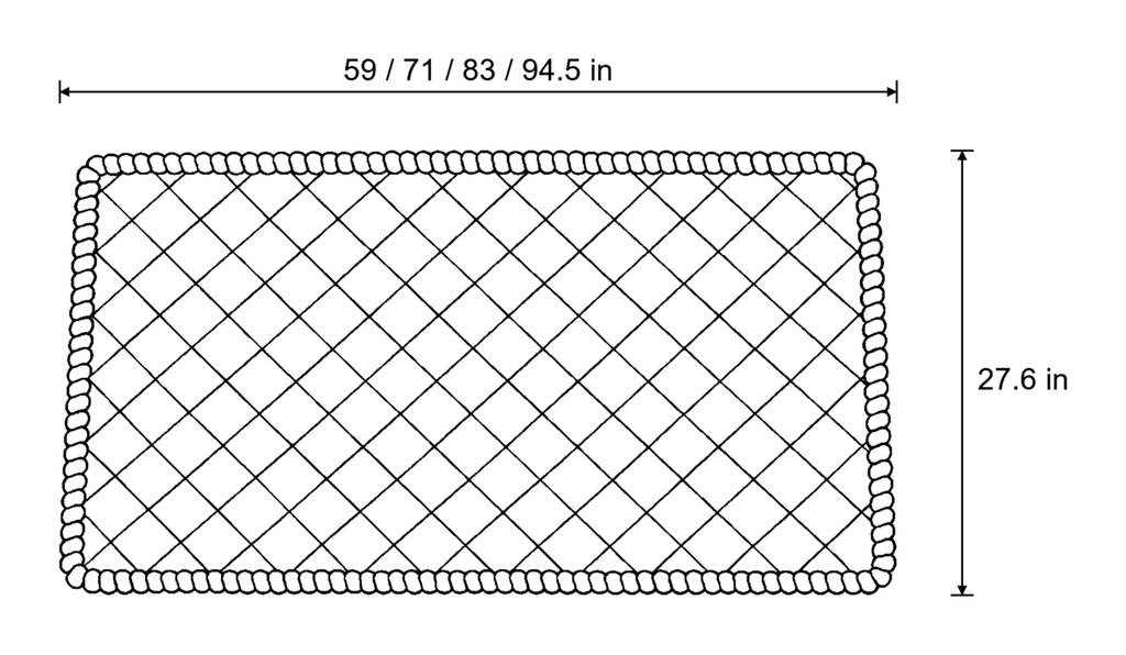Dimensions sketch of the Snuggle Sherpa Plush Sofa Protector Cover with measurements