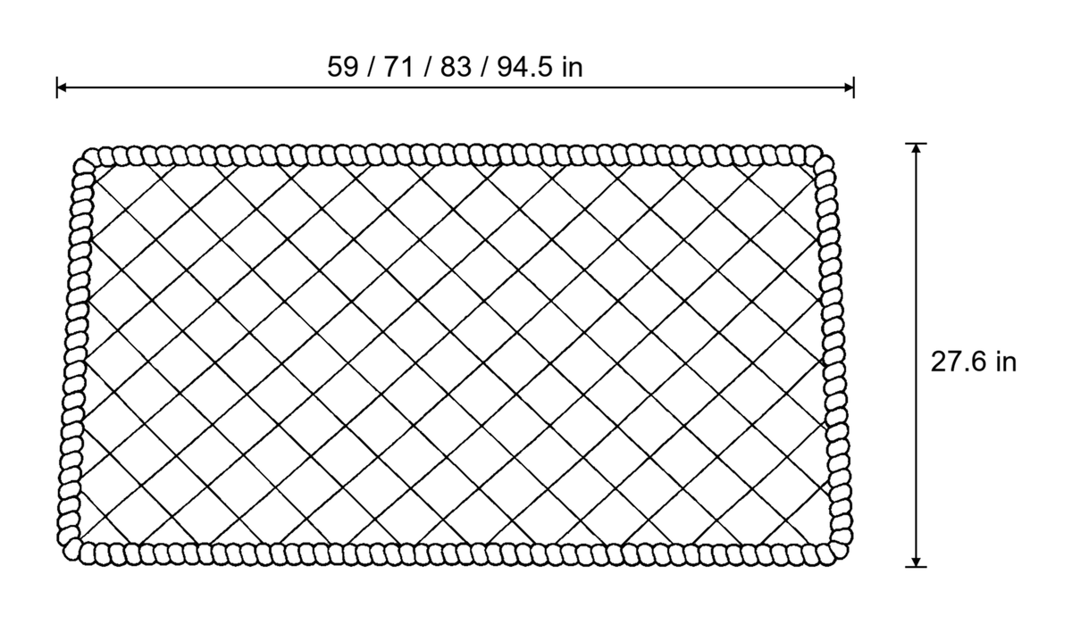 Dimensions sketch of the Snuggle Sherpa Plush Sofa Protector Cover with measurements