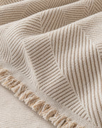 Ivory Sand: Close-up of the fabric of the Stripe Herringbone Sofa Cover