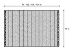 Dimensions sketch of the Stripe Herringbone Sofa Cover with measurements