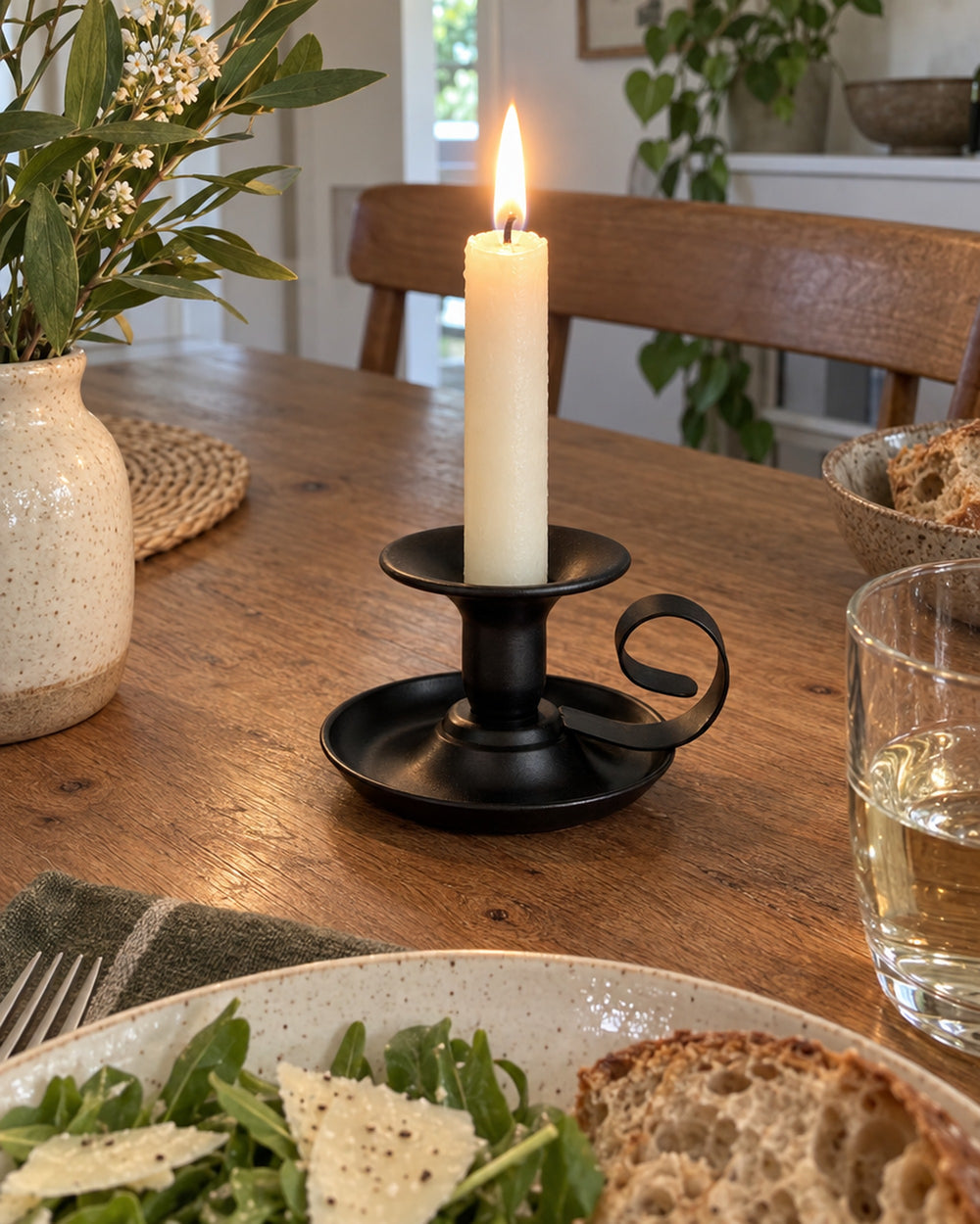 Tazza Iron Teacup Candle Holder in a real home