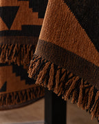 Bold Triangles: Close-up of the edge finish of the Tribal Geometric Chenille Sofa Cover
