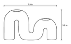 Dimensions sketch of the Twist Ceramic Double Candle Holder with measurements