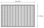 Dimensions sketch of the Waffle Knit Throw Blanket, Cream, All-Season with measurements